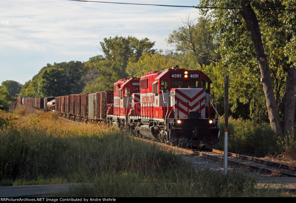 T006 approaches the bike path crossing on the way out of town